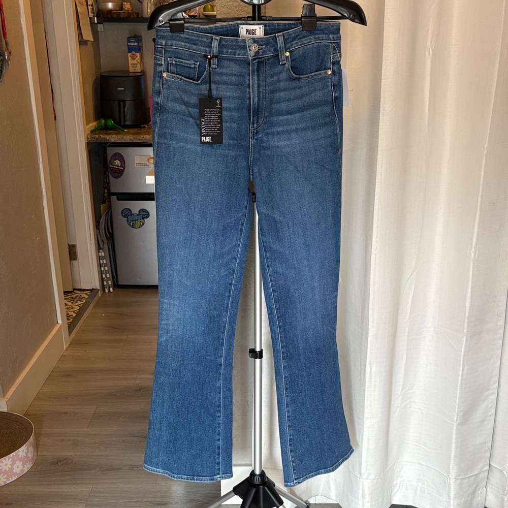 PAIGE Women's Classic Blue Flare Jeans